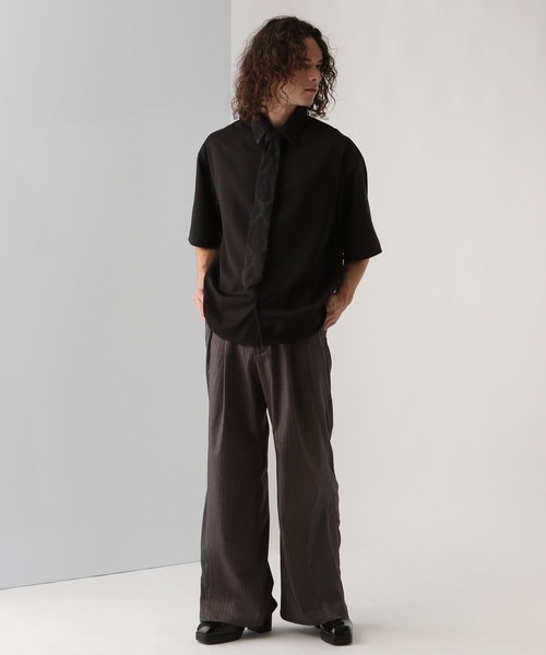 HARE（ハレ）の「ジャガードネクタイツキシャツ(HARE)（シャツ/ブラウス・メンズ・グレー/ブラック/グレー系その他/グレー系その他2/ブルー・SMALL/MEDIUM）」の6枚目の写真