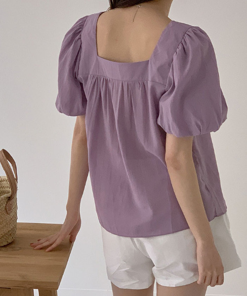 VIVID LADY(ビビッドレディー)の「ボリュームのあるパフスリーブ半袖ブラウス(シャツ/ブラウス・レディース・アイボリー/ミント/パープル・FREE)」の6枚目の写真