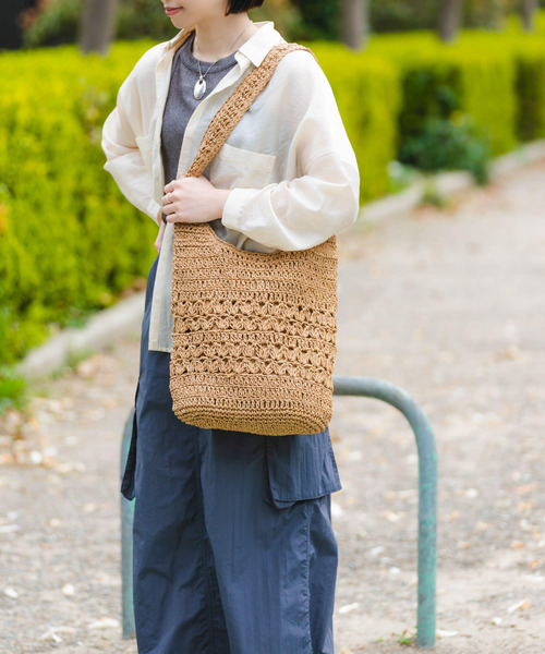 RODE SKO（ロデスコ）の「ワンハンドル透かし柄トートバッグ（トートバッグ・レディース・キャメル/カーキ・ONE）」の10枚目の写真