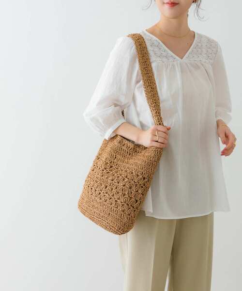 RODE SKO（ロデスコ）の「ワンハンドル透かし柄トートバッグ（トートバッグ・レディース・キャメル/カーキ・ONE）」の17枚目の写真