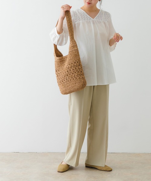 RODE SKO（ロデスコ）の「ワンハンドル透かし柄トートバッグ（トートバッグ・レディース・キャメル/カーキ・ONE）」の18枚目の写真