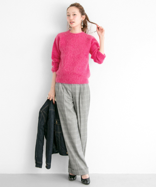 URBAN RESEARCH（アーバンリサーチ）の「UR×Harley mohair knit（ニット/セーター・レディース・ネイビー/ブラック/ホワイト/グリーン/ピンク・FREE）」の17枚目の写真