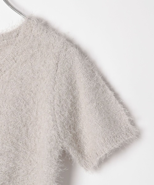 Heather（ヘザー）の「シャギーニットカーディガン（半袖）　118741（カーディガン/ボレロ・レディース・グレー/ホワイト/ピンク・FREE）」の6枚目の写真