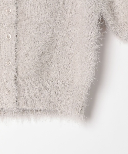 Heather（ヘザー）の「シャギーニットカーディガン（半袖）　118741（カーディガン/ボレロ・レディース・グレー/ホワイト/ピンク・FREE）」の7枚目の写真