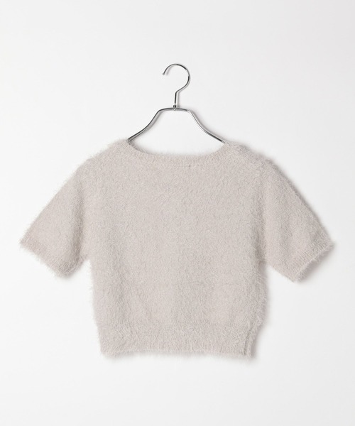 Heather（ヘザー）の「シャギーニットカーディガン（半袖）　118741（カーディガン/ボレロ・レディース・グレー/ホワイト/ピンク・FREE）」の8枚目の写真