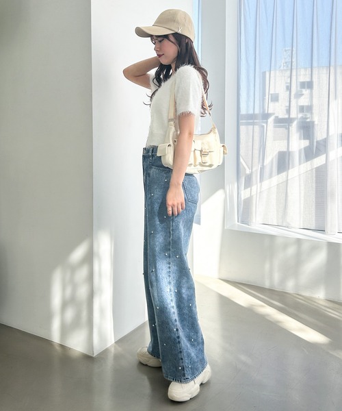 Heather（ヘザー）の「シャギーニットカーディガン（半袖）　118741（カーディガン/ボレロ・レディース・グレー/ホワイト/ピンク・FREE）」の16枚目の写真