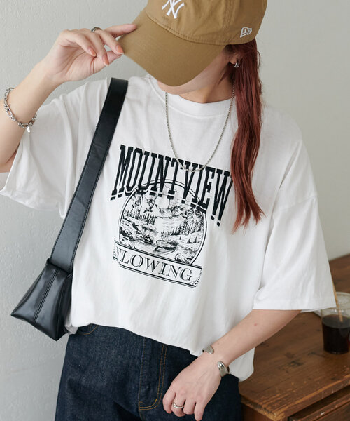 ユニセックス】MOUNTVIEWモチーフ刺繍ロゴTシャツ《WEB限定》（T