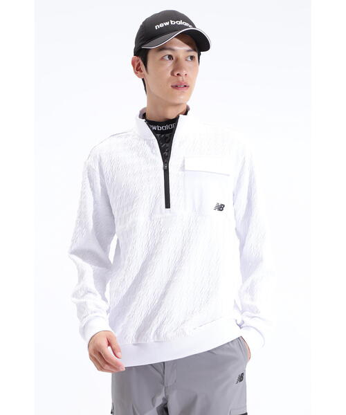New Balance Golf(ニューバランスゴルフ)の「【new balance golf】千鳥格子 スウェット ハーフジップ プルオーバー (MENS SPORT)(スウェット・メンズ・ホワイト/ブラック・LARGE/X-LARGE/MEDIUM/XX-LARGE)」の1枚目の写真