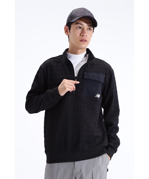New Balance Golf(ニューバランスゴルフ)の「【new balance golf】千鳥格子 スウェット ハーフジップ プルオーバー (MENS SPORT)(スウェット・メンズ・ホワイト/ブラック・LARGE/X-LARGE/MEDIUM/XX-LARGE)」の2枚目の写真