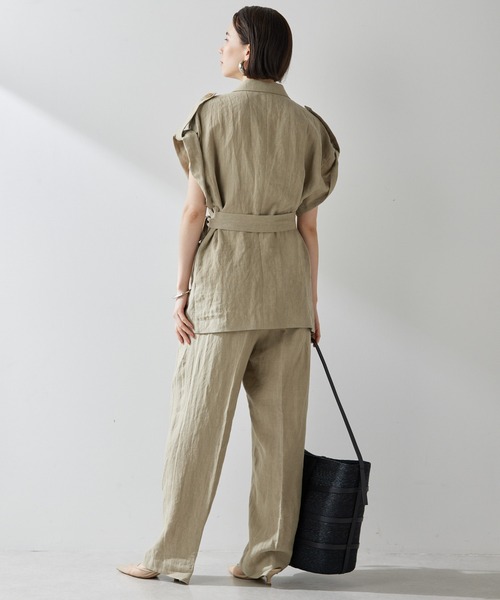 HAUNT LINEN VESTリネンジレ　ベスト オフホワイト　美品 リネンVネックベスト（Linen VNeck Vest）