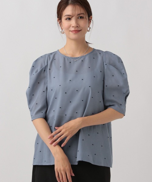 Elura（エルーラ）の「刺繍ドットブラウス/106536（シャツ/ブラウス・レディース・ブラック/ライトブルー・FREE）」の2枚目の写真