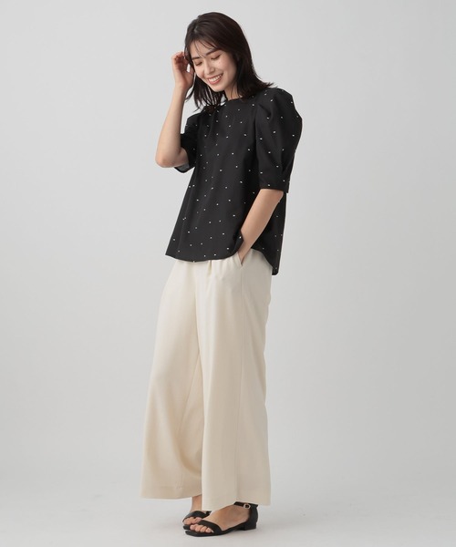 Elura（エルーラ）の「刺繍ドットブラウス/106536（シャツ/ブラウス・レディース・ブラック/ライトブルー・FREE）」の5枚目の写真
