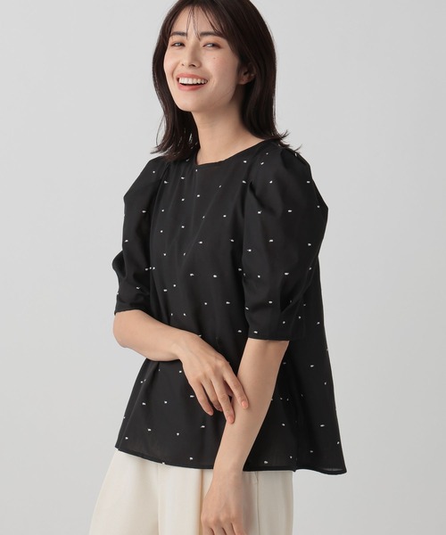 Elura（エルーラ）の「刺繍ドットブラウス/106536（シャツ/ブラウス・レディース・ブラック/ライトブルー・FREE）」の3枚目の写真