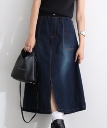 ElegChic（エレグシック）の「ウエストリブベイカーデニムスカート（デニムスカート）」