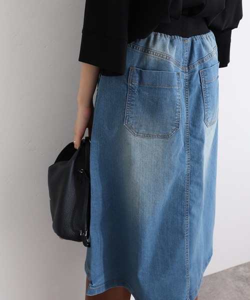 ElegChic(エレグシック)の「ウエストリブベイカーデニム スカート (デニムスカート・レディース・ネイビー/ブルー/ネイビー系・3L/4L/M/L/XL)」の20枚目の写真