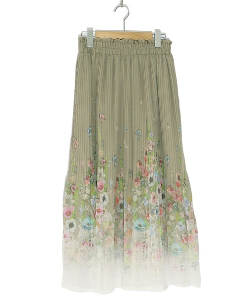 iS ScoLar（イズスカラー）の「542206：花蝶柄シフォン 楊柳プリーツ