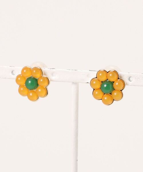 LOWRYS FARM（ローリーズファーム）の「カラフルフラワーイヤリング　 123584（イヤリング・レディース・ブルー/ブラック/オレンジ・FREE）」の2枚目の写真