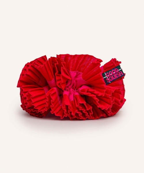 GOOD SQUISH（グッドスクイッシュ）の「【GOOD SQUISH】COWBOY プリーツフリルトーンシュシュ ギフト プレゼント（シュシュ・レディース・オフホワイト/ブラック/レッド・FREE）」の7枚目の写真