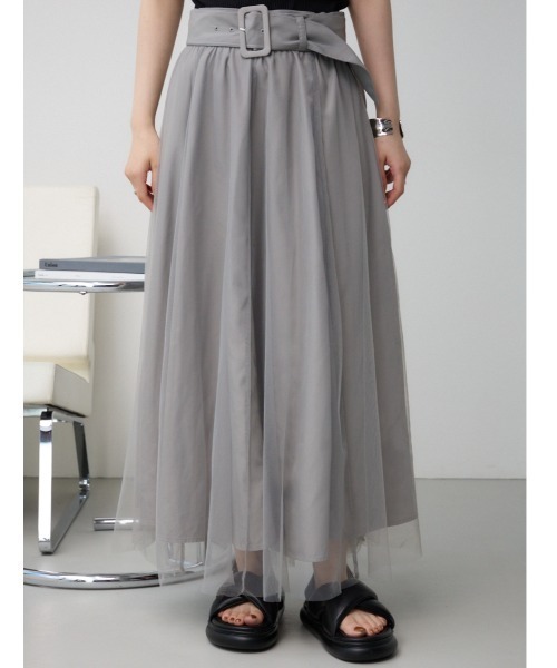 セール】チュールレイヤードフレアスカート（スカート）｜AZUL BY