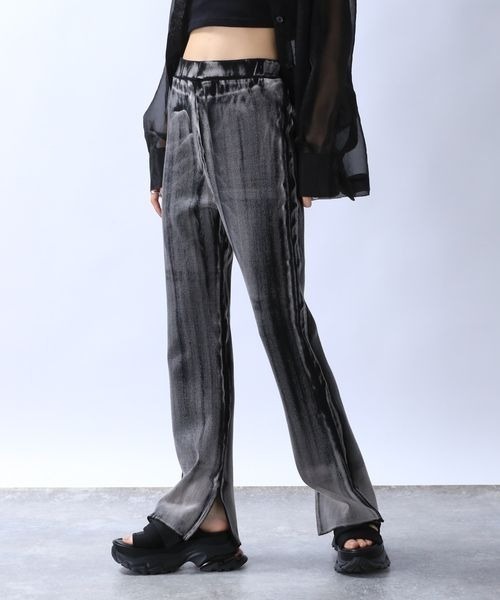 JEANASIS（ジーナシス）の「ブリーチカコウリブパンツ/129796（スウェットパンツ・レディース・グレー系その他/ピンク/ブラック・FREE）」の3枚目の写真