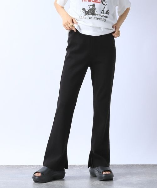 JEANASIS（ジーナシス）の「ブリーチカコウリブパンツ/129796（スウェットパンツ・レディース・グレー系その他/ピンク/ブラック・FREE）」の2枚目の写真