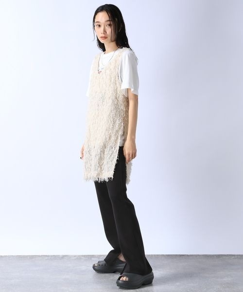 JEANASIS（ジーナシス）の「ブリーチカコウリブパンツ/129796（スウェットパンツ・レディース・グレー系その他/ピンク/ブラック・FREE）」の4枚目の写真