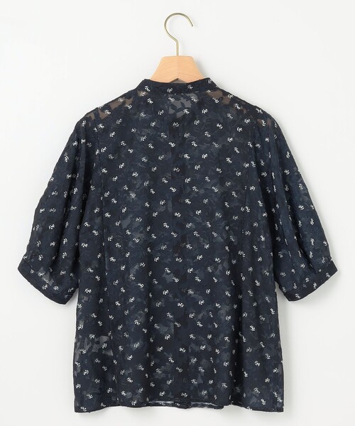 【セール】フラワーボーダージャガードプリント ブラウス（シャツ/ブラウス）｜組曲（クミキョク）