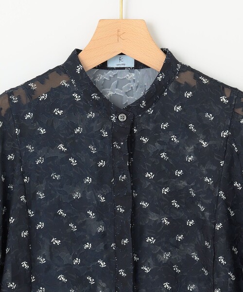 【セール】フラワーボーダージャガードプリント ブラウス（シャツ/ブラウス）｜組曲（クミキョク）