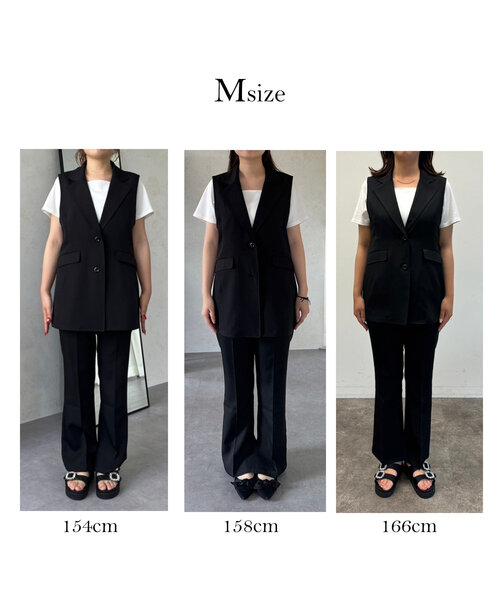 prose verse(プロズヴェール)の「【MOMO】テーラードジレ(ベスト・レディース・ブラック・LARGE/MEDIUM)」の2枚目の写真