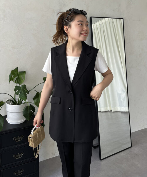 prose verse(プロズヴェール)の「【MOMO】テーラードジレ(ベスト・レディース・ブラック・LARGE/MEDIUM)」の9枚目の写真
