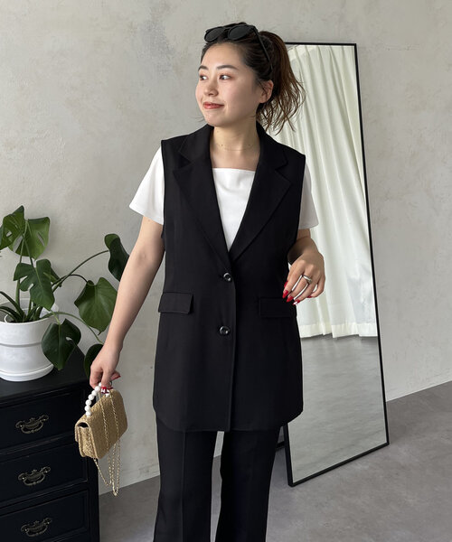 prose verse(プロズヴェール)の「【MOMO】テーラードジレ(ベスト・レディース・ブラック・LARGE/MEDIUM)」の17枚目の写真