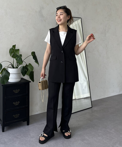 prose verse(プロズヴェール)の「【MOMO】テーラードジレ(ベスト・レディース・ブラック・LARGE/MEDIUM)」の19枚目の写真