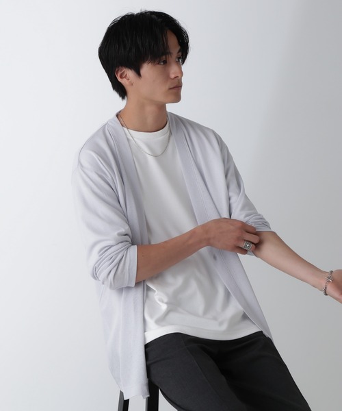 NANO universe（ナノユニバース）の「リラックスフィット着流しカーディガン（カーディガン/ボレロ・メンズ・ブルーグレー/チャコール/ライトグレー・L/M）」の2枚目の写真