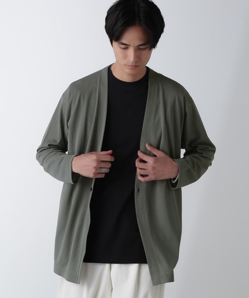 NANO universe（ナノユニバース）の「リラックスフィット着流しカーディガン（カーディガン/ボレロ・メンズ・ブルーグレー/チャコール/ライトグレー・L/M）」の4枚目の写真