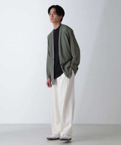 NANO universe（ナノユニバース）の「リラックスフィット着流しカーディガン（カーディガン/ボレロ・メンズ・ブルーグレー/チャコール/ライトグレー・L/M）」の8枚目の写真