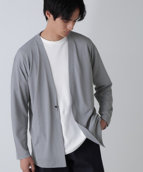NANO universe（ナノユニバース）の「リラックスフィット着流しカーディガン（カーディガン/ボレロ・メンズ・ブルーグレー/チャコール/ライトグレー・L/M）」の10枚目の写真