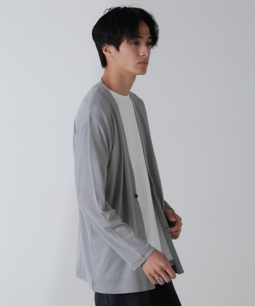 NANO universe（ナノユニバース）の「リラックスフィット着流しカーディガン（カーディガン/ボレロ・メンズ・ブルーグレー/チャコール/ライトグレー・L/M）」の13枚目の写真