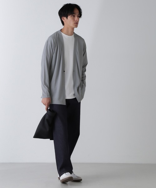 NANO universe（ナノユニバース）の「リラックスフィット着流しカーディガン（カーディガン/ボレロ・メンズ・ブルーグレー/チャコール/ライトグレー・L/M）」の14枚目の写真