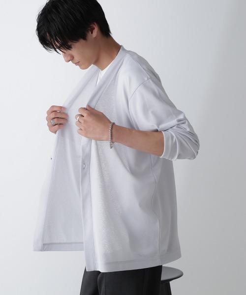 NANO universe（ナノユニバース）の「リラックスフィット着流しカーディガン（カーディガン/ボレロ・メンズ・ブルーグレー/チャコール/ライトグレー・L/M）」の19枚目の写真