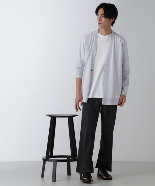 NANO universe（ナノユニバース）の「リラックスフィット着流しカーディガン（カーディガン/ボレロ・メンズ・ブルーグレー/チャコール/ライトグレー・L/M）」の20枚目の写真