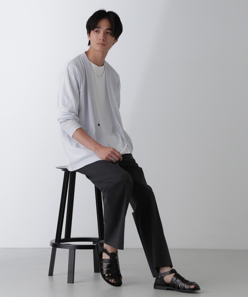 NANO universe（ナノユニバース）の「リラックスフィット着流しカーディガン（カーディガン/ボレロ・メンズ・ブルーグレー/チャコール/ライトグレー・L/M）」の22枚目の写真