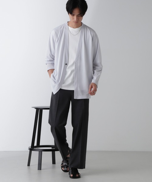 NANO universe（ナノユニバース）の「リラックスフィット着流しカーディガン（カーディガン/ボレロ・メンズ・ブルーグレー/チャコール/ライトグレー・L/M）」の21枚目の写真
