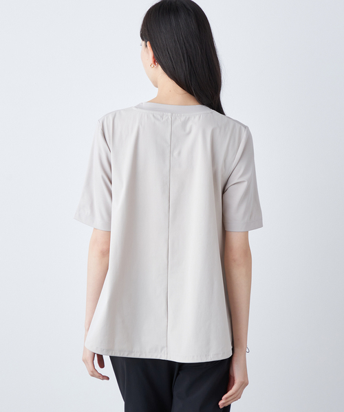 A/C DESIGN BY ALPHA CUBIC(エーシーデザインバイアルファキュービック)の「【接触冷感・UVカット】ドロストTシャツ(Tシャツ/カットソー・レディース・ライトグレー/ブラック・M/L)」の5枚目の写真