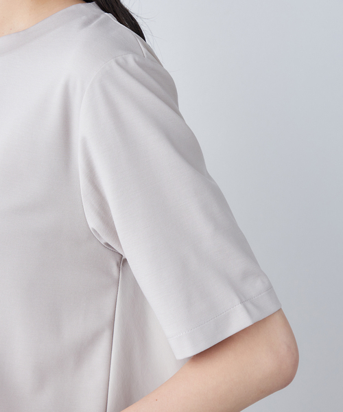A/C DESIGN BY ALPHA CUBIC(エーシーデザインバイアルファキュービック)の「【接触冷感・UVカット】ドロストTシャツ(Tシャツ/カットソー・レディース・ライトグレー/ブラック・M/L)」の7枚目の写真