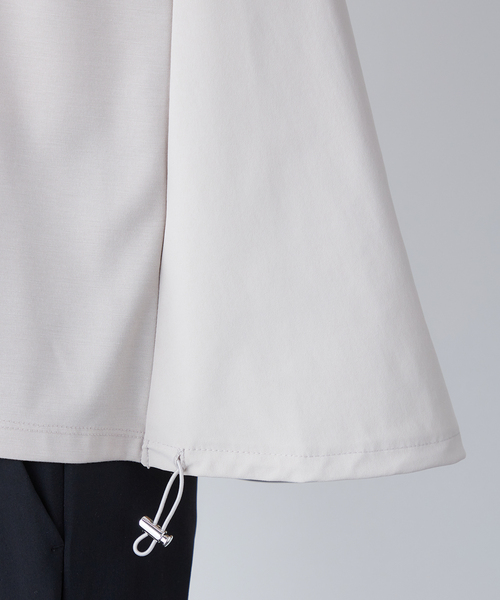 A/C DESIGN BY ALPHA CUBIC(エーシーデザインバイアルファキュービック)の「【接触冷感・UVカット】ドロストTシャツ(Tシャツ/カットソー・レディース・ライトグレー/ブラック・M/L)」の8枚目の写真