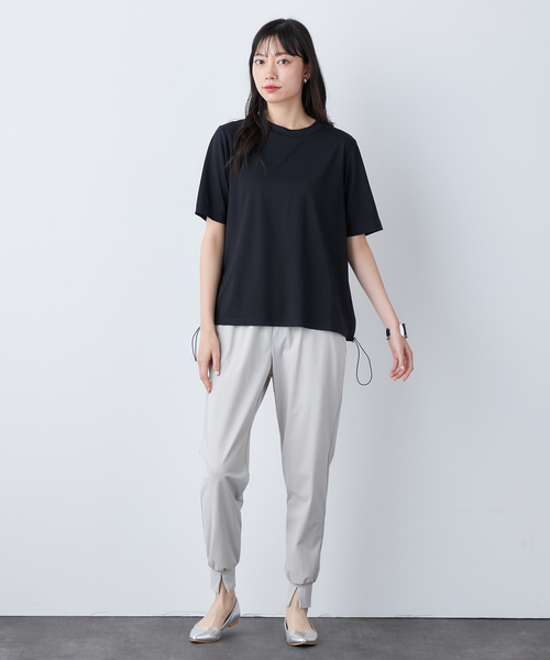 A/C DESIGN BY ALPHA CUBIC(エーシーデザインバイアルファキュービック)の「【接触冷感・UVカット】ドロストTシャツ(Tシャツ/カットソー・レディース・ライトグレー/ブラック・M/L)」の15枚目の写真