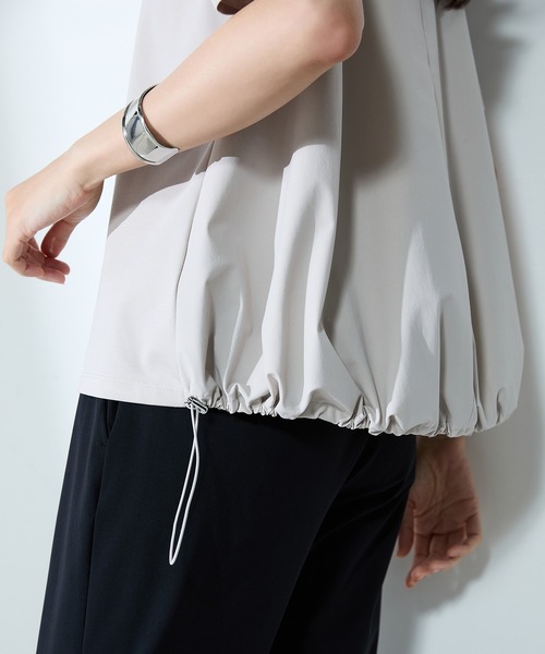 A/C DESIGN BY ALPHA CUBIC(エーシーデザインバイアルファキュービック)の「【接触冷感・UVカット】ドロストTシャツ(Tシャツ/カットソー・レディース・ライトグレー/ブラック・M/L)」の22枚目の写真