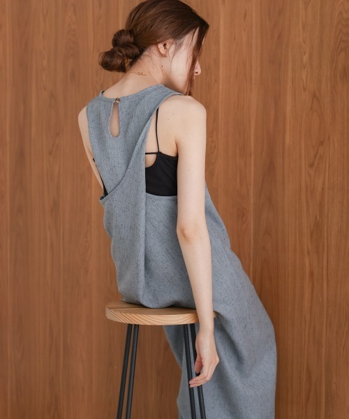 Bab（バブ）の「【セットアップ対応】バッククロスアメスリロングワンピース（ワンピース・レディース・ベージュ/アイボリー/ブルー/ライトグレー・S/M）」の4枚目の写真