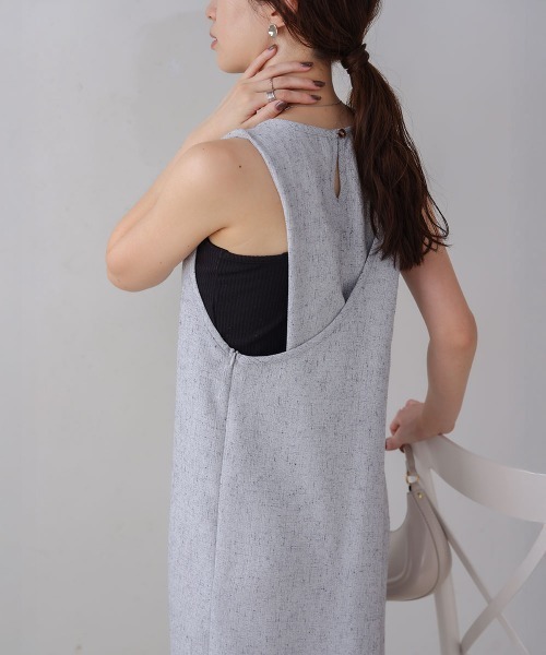 Bab（バブ）の「【セットアップ対応】バッククロスアメスリロングワンピース（ワンピース・レディース・ベージュ/アイボリー/ブルー/ライトグレー・S/M）」の3枚目の写真