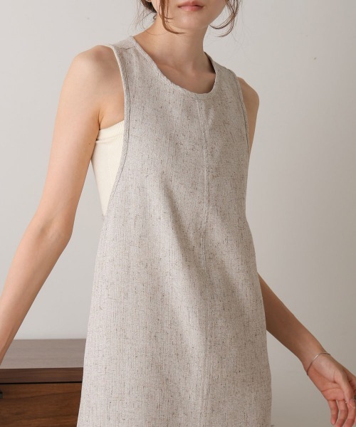 Bab（バブ）の「【セットアップ対応】バッククロスアメスリロングワンピース（ワンピース・レディース・ベージュ/アイボリー/ブルー/ライトグレー・S/M）」の7枚目の写真